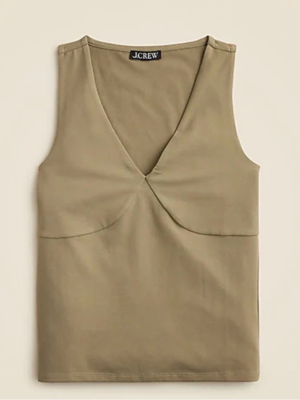 J. Crew Stretch Cotton-blend V-neck Top Green